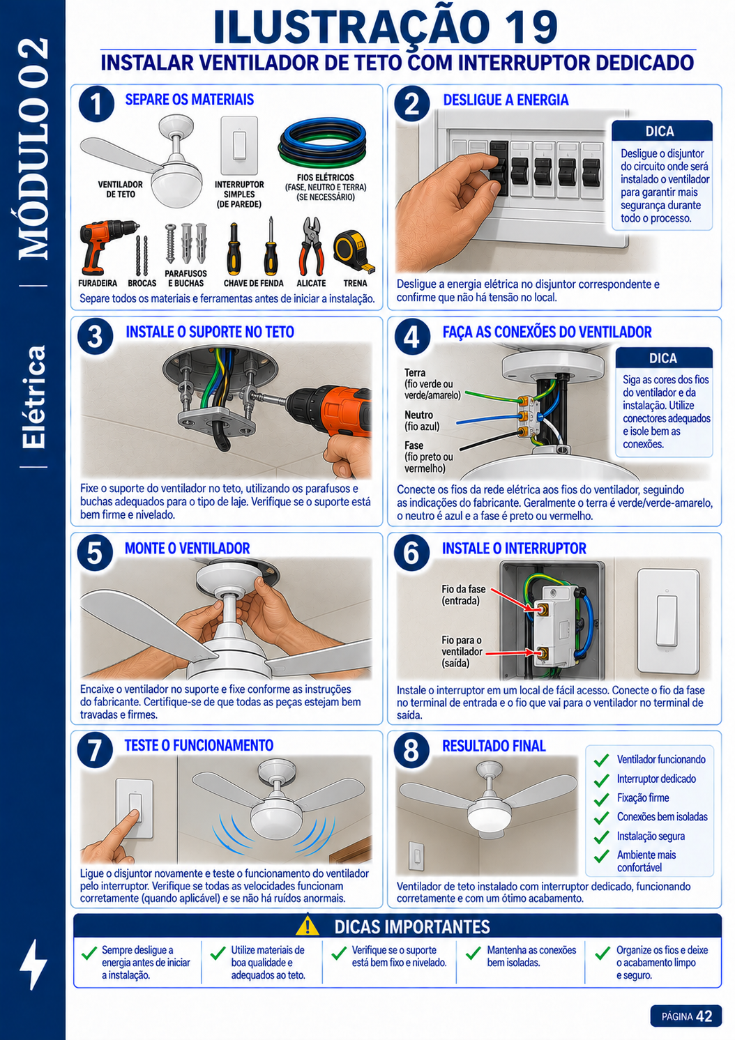 Passo a passo para instalar ventilador de teto
