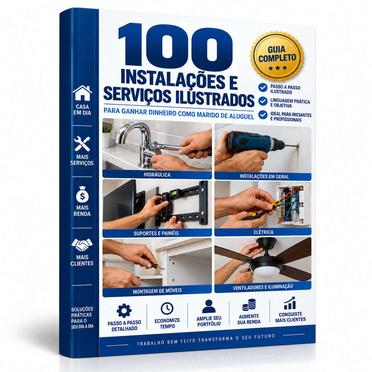 Mockup do guia 100 Instalações e Serviços Ilustrados